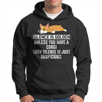 Corgi Silence Is Golden Funny Dog Corgi Funny Gifts Hoodie | Mazezy CA
