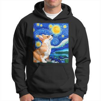 Corgi Starry Night Art Dog Art Corgi Owner Corgi Hoodie - Seseable