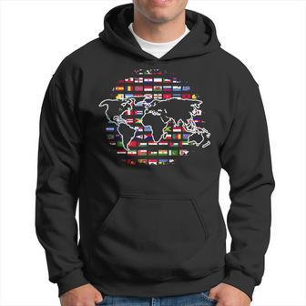 Country Flags World Map Traveling International World Flags  Hoodie