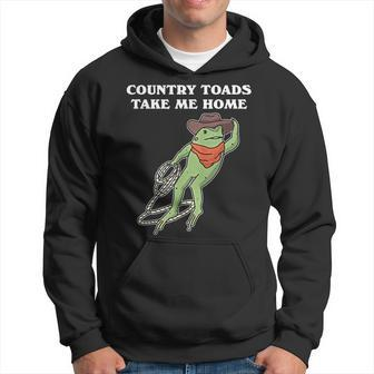 Country Toads Take Me Home Cowboy Frog Western Hoodie - Seseable