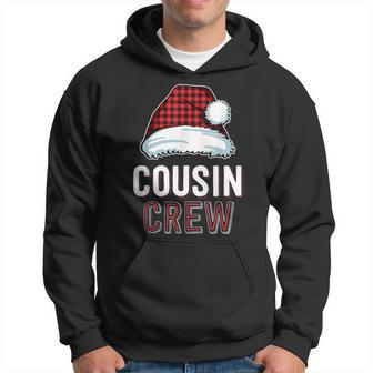 Cousin Crew Red Buffalo Plaid Family Matching Christmas Hoodie - Seseable
