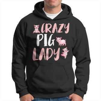 Crazy Pig Lady Piglet Farm Hoodie - Seseable