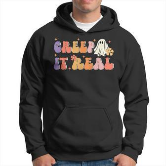 Creep It Real Halloween Groovy Vintage Funny Ghost Halloween IT Funny Gifts Hoodie | Mazezy