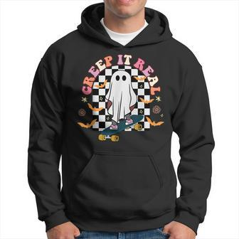 Creep It Real Skateboarder Ghost Vintage Retro Halloween IT Funny Gifts Hoodie | Mazezy