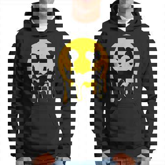Creepy Melting Smile Smiling Face Scary Dripping Emoticon Hoodie - Thegiftio