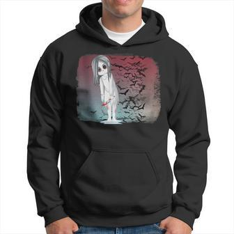 Creepypasta Horror Scary Ghost Anime Girl With Bats Hoodie | Mazezy