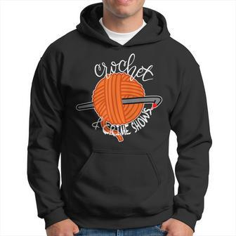Crochet And Crimes Shows Funny True Crime Crocheting Lover Hoodie | Mazezy