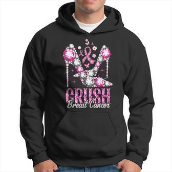 Crush Breast Cancer Awareness Bling Pink Ribbon Hoodie - Seseable
