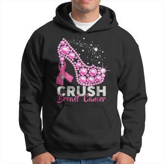 Crush Breast Cancer Pink Bling High Heels Breast Cancer Hoodie - Seseable