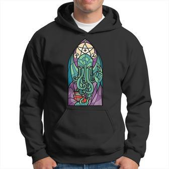 Cthulhu Church Stained Glass Cosmic Horror Monster Church Hoodie | Mazezy UK