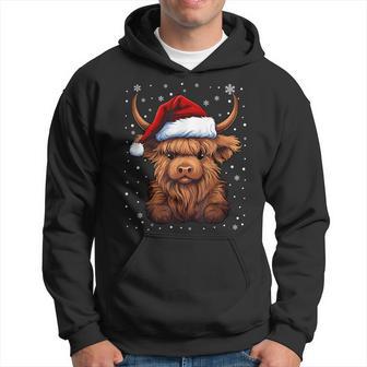 Cute Highland Cow Christmas Santa Hat Xmas Pajama Hoodie - Thegiftio UK