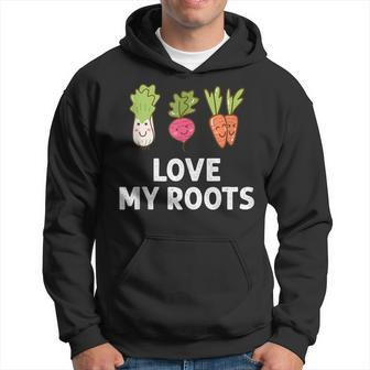 Cute I Love My Roots Toddler Root Vegetables Gardening Gardening Funny Gifts Hoodie | Mazezy