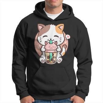 Cute Kawaii Cat Boba Bubble Milk Tea Anime Neko Kitten Hoodie | Mazezy