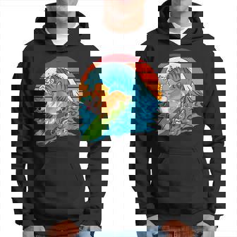 Cute Surfing Corgi Hawaiian Dog Surfer Beach Summer Vacation Hoodie | Mazezy