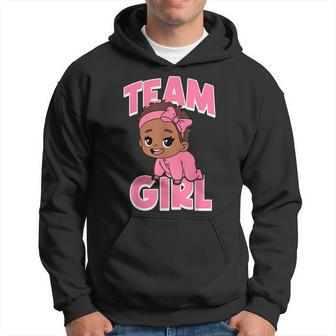 Cute Team Girl Black Baby Gender Reveal Party Day Pink Teams Hoodie - Seseable