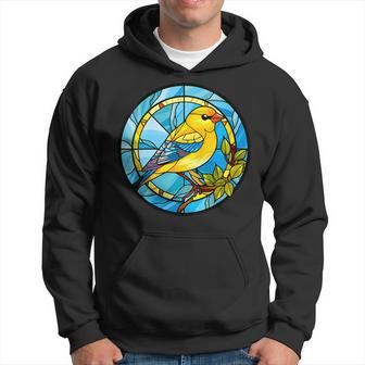 Cute Yellow Goldfinch Stained Glass American Goldfinch Hoodie | Mazezy