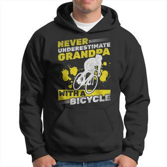 Cycling Grandpa Never Underestimate Grandpa With A Bicycle Gift For Mens Hoodie - Seseable
