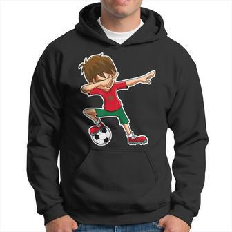 Dabbing Soccer Boy Morocco Moroccan Flag Jersey Hoodie | Mazezy