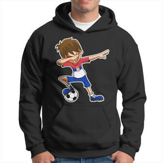 Dabbing Soccer Boy Serbia  Serbian Flag Jersey Hoodie