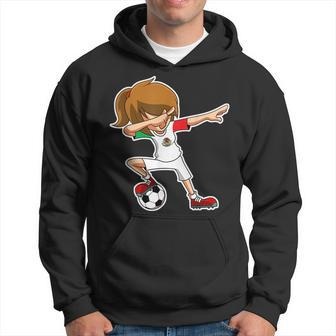 Dabbing Soccer Girl Mexico Mexican Flag Jersey Hoodie | Mazezy