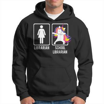 Dabbing Unicorn School Librarian Dabs Library Hip Hoodie | Mazezy