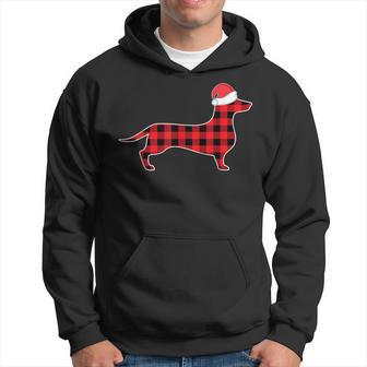 Dachshund Christmas Decorations Red Plaid Buffalo Family Hoodie - Thegiftio UK
