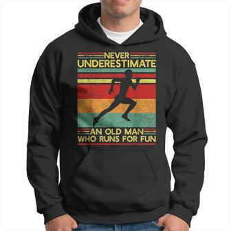 Dad Love Never Underestimate An Old Man Who Runs For Fun Hoodie - Seseable