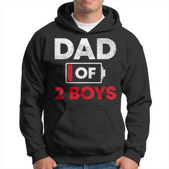 Dad Of 2 Boys Battery Low Daddy Fathers Day Gift Hoodie - Seseable