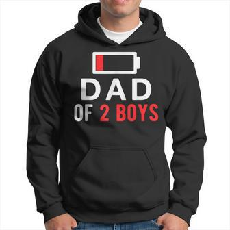 Dad Of 2 Boys Battery Low Gift From Son Fathers Day  Hoodie