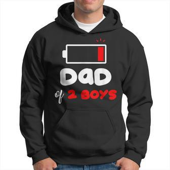 Dad Of 2 Boys Funny 2 Sons Daddy Of Two Boys Fathers Day Hoodie - Seseable