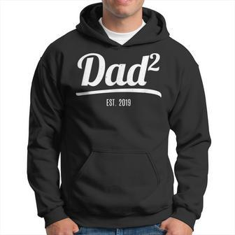 Dad Of Two Est 2019 New Dad Squared Vintage Gift Hoodie | Mazezy