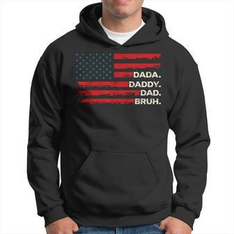 Dada Daddy Dad Bruh Fathers Day Vintage Us Flag Gifts Mens Hoodie