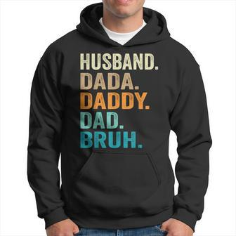 Dada Daddy Dad Bruh Husband Funny Fathers Day Vintage Hoodie | Mazezy