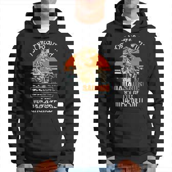 Dada Grandpa Gift Dont Mess With Dadasaurus Hoodie - Seseable