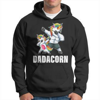 Dadacorn Dadicorn Daddycorn Unicorn Dad Baby Fathers Day Hoodie - Seseable