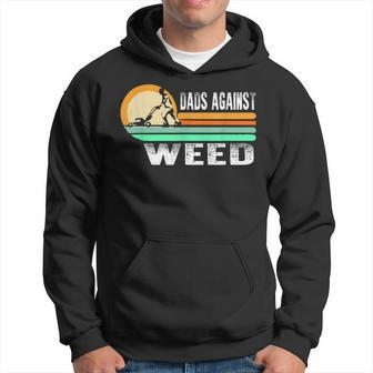 Dads Against Weed Funny Gardening Lawn Mowing Lawn Mower Men Hoodie | Mazezy