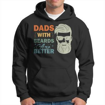 Dads With Beards Are Better Vintage Funny Fathers Day Joke Hoodie | Mazezy