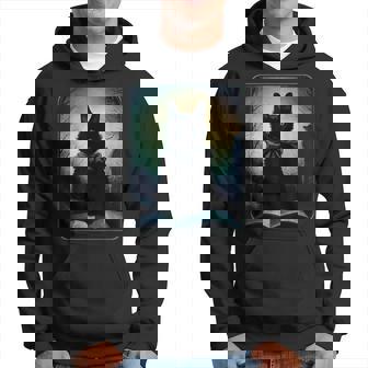 Dark Art Black Cat And Her Magic Book Magic Funny Gifts Hoodie | Mazezy