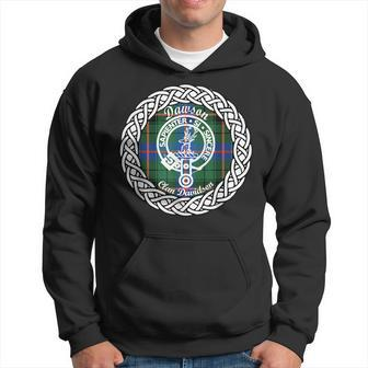 Dawson Surname Last Name Scottish Clan Tartan Badge Crest Funny Last Name Designs Funny Gifts Hoodie | Mazezy