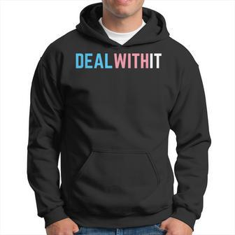 Deal With It Transgender Pride Lgbtq Trans Flag Ftm Mtf Hoodie | Mazezy