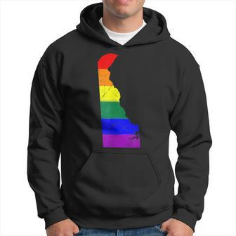 Delaware Silhouette Lgbt Pride Flag Hoodie | Mazezy