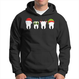 Dentist Christmas Tooth Dental With Xmas Hats Hoodie | Mazezy