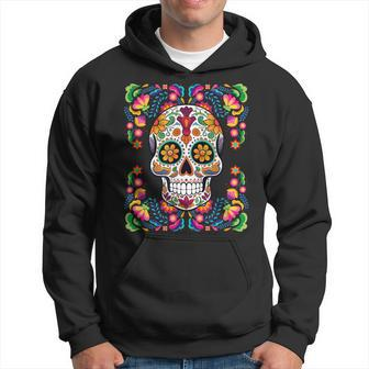 Dia De Los Muertos Day Of The Dead Sugar Skull Mexican Flag Hoodie - Thegiftio UK