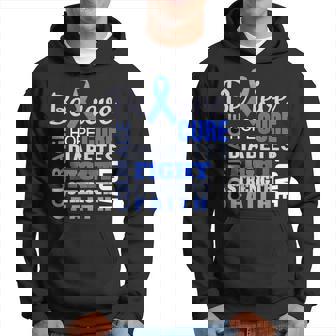 Diabetes Awareness T Blue Ribbon Diabetes Word Hoodie | Mazezy