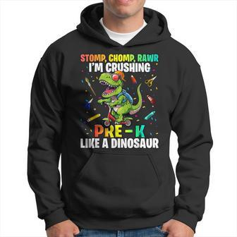 Dinosaur Pre-K Back To School First Day Of School Boys Hoodie - Seseable