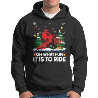 Dirt Bike Motocross Biker Ugly Christmas Pajama Hoodie - Thegiftio UK