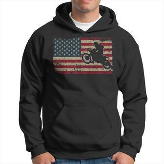 Dirt Biker America Flag Gift Motorcycle Patriotic Motocross Hoodie | Mazezy