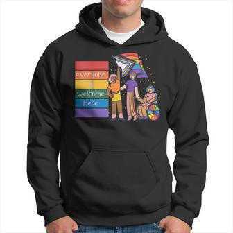 Disability Pride Everyone Is Welcome Here Human Rights Hoodie | Mazezy