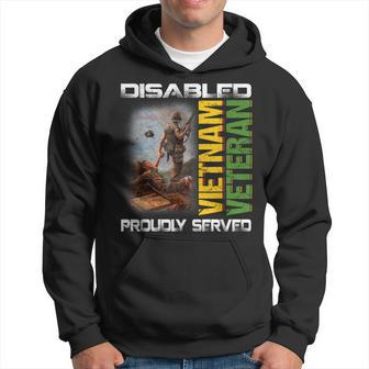 Disabled Vietnam Veteran Proudly Served Nam Fathers Day Hoodie | Mazezy