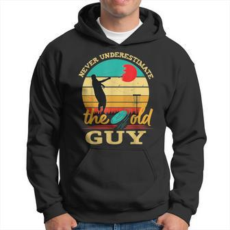 Disc Golf Never Underestimate The Old Guy Retro Vintage Hoodie - Seseable